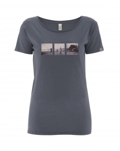 Tee-shirt femme au col ouvert avec un image vintage d´Hendaye