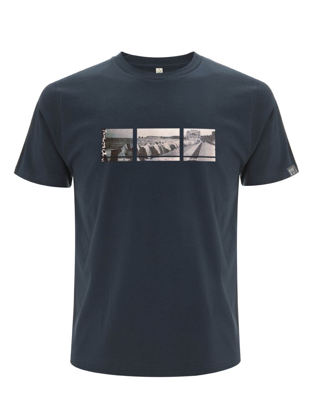 Organic classic t-shirt with a vintage image of Hendaye