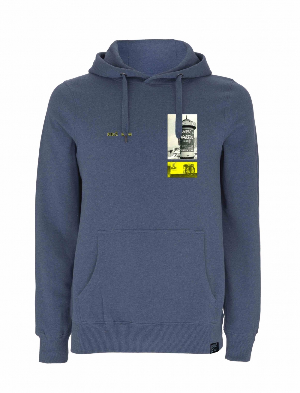 Pullover hoody with a vintage image of Hendaye