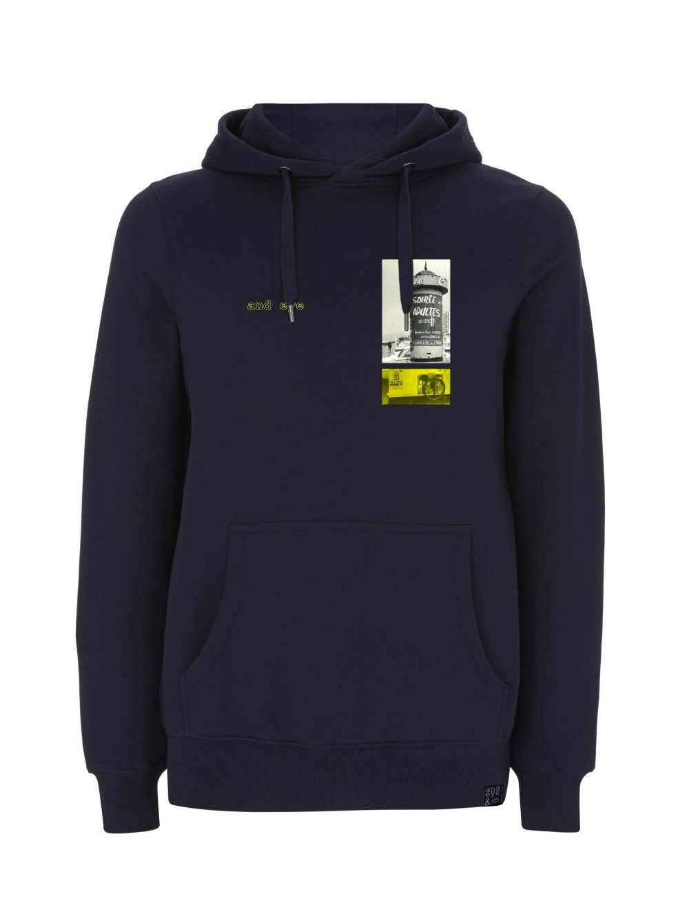 Pullover hoody with a vintage image of Hendaye